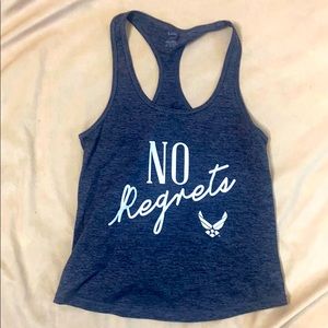 “No Regrets” tank Air Force tank top
